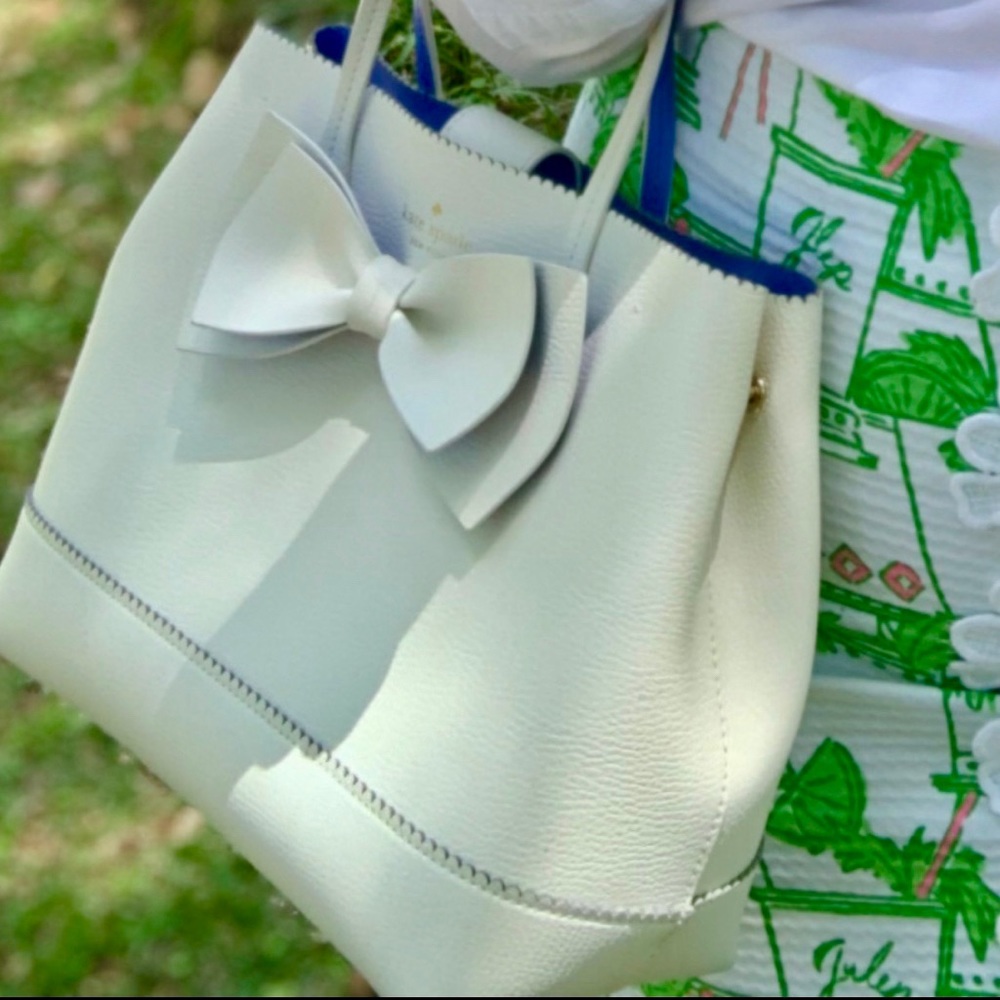 Kate Spade Giorgia Bow Leather Scalloped Tote